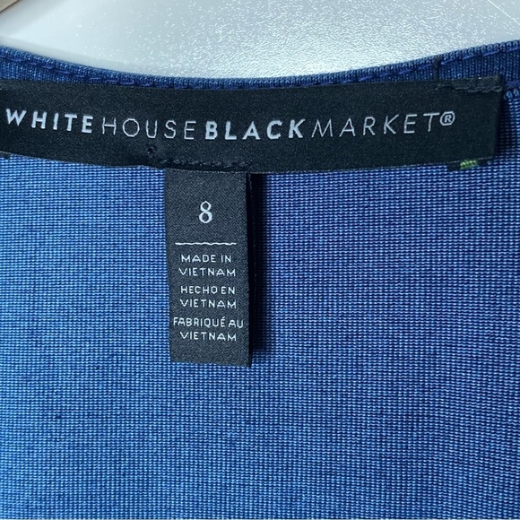 WHBM V neck Wrap Dress Sleeveless Hardware Blue 8 - Picture 3 of 7